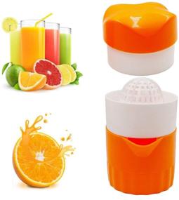 img 4 attached to 🍋 Hyshina Hand Juicer: Efficient Manual Lid Rotation Press Reamer for Citrus Fruits – Lemon, Lime, Orange, Grapefruit – with Strainer and Container