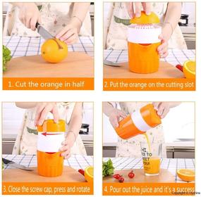 img 3 attached to 🍋 Hyshina Hand Juicer: Efficient Manual Lid Rotation Press Reamer for Citrus Fruits – Lemon, Lime, Orange, Grapefruit – with Strainer and Container