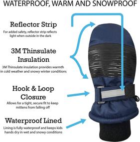 img 2 attached to 🧥 Stay Warm and Visible: NIce Caps Thinsulate Waterproof Reflector Boys' Accessories for Cold Weather