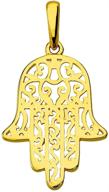 🔱 14k gold filigree hamsa hand of fatima pendant charm: enhance your style! logo