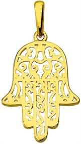 img 2 attached to 🔱 14k Gold Filigree Hamsa Hand of Fatima Pendant Charm: Enhance Your Style!