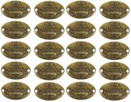 ✨ 60 pieces evago handmade tags – metal label tags with 2 holes for jewelry making crafts, sewing clothing decoration, and more - antique bronze finish logo