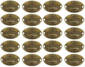 img 3 attached to ✨ 60 Pieces EvaGO Handmade Tags – Metal Label Tags with 2 Holes for Jewelry Making Crafts, Sewing Clothing Decoration, and More - Antique Bronze Finish