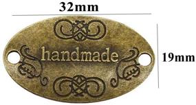 img 2 attached to ✨ 60 Pieces EvaGO Handmade Tags – Metal Label Tags with 2 Holes for Jewelry Making Crafts, Sewing Clothing Decoration, and More - Antique Bronze Finish