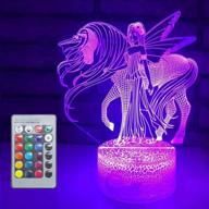 unicorn sprite night lights 3d led optical illusion light lamps remote controlled with 16 colors alternate birthday christmas party gifts for home desk table decorations for girls (unicorn h(remote)) logo