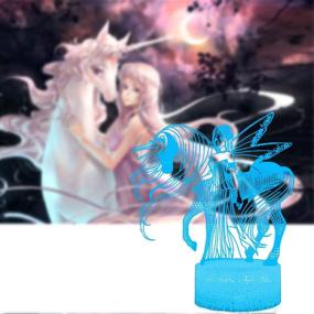 img 2 attached to Unicorn Sprite Night Lights 3D LED Optical Illusion Light Lamps Remote Controlled With 16 Colors Alternate Birthday Christmas Party Gifts For Home Desk Table Decorations For Girls (Unicorn H(Remote))