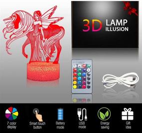 img 1 attached to Unicorn Sprite Night Lights 3D LED Optical Illusion Light Lamps Remote Controlled With 16 Colors Alternate Birthday Christmas Party Gifts For Home Desk Table Decorations For Girls (Unicorn H(Remote))