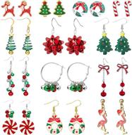 women's christmas earrings: 9 festive pairs for holidays, featuring bow, tree, and snowflake designs logo