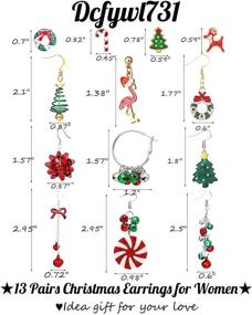 img 3 attached to Women's Christmas Earrings: 9 Festive Pairs for Holidays, featuring Bow, Tree, and Snowflake Designs