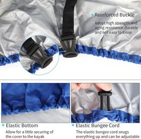 img 1 attached to 🚣 GYMTOP Waterproof Kayak Canoe Cover - 420D Thickened, Outdoor Storage Dust Boat Cover with UV Protection, Sunblock Shield for Boat/Kayak (9.3-10.7ft Kayak, Dark Blue)