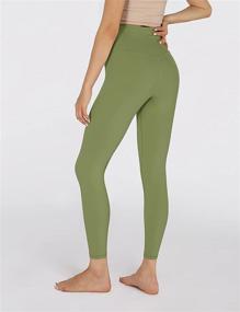 img 3 attached to 🩲 ODODOS Cross Waist Yoga Leggings for Women with Inner Pocket - Sports Gym Workout Running Pants, Inseam Length: 25"/28