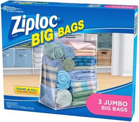 img 2 attached to 🔒 3 сумки Ziploc Jumbo Big с двойной молнией.