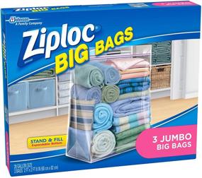 img 1 attached to 🔒 3 сумки Ziploc Jumbo Big с двойной молнией.