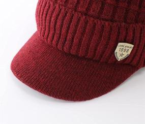 img 1 attached to Warm Winter Knit Visor Cuff Beanie with Fleece Lining for Men and Women - LLmoway Ski Skull Cap