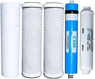 💧 watts reverse osmosis replacement filter set: 5 pcs with csm 50 gpd membrane - efficient water filtration solution logo
