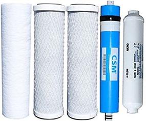 img 1 attached to 💧 Watts Reverse Osmosis Replacement Filter Set: 5 pcs with CSM 50 GPD Membrane - Efficient Water Filtration Solution