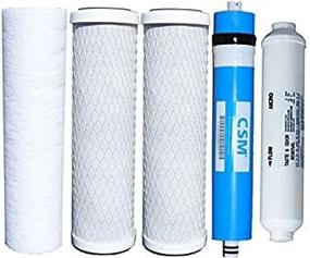 img 2 attached to 💧 Watts Reverse Osmosis Replacement Filter Set: 5 pcs with CSM 50 GPD Membrane - Efficient Water Filtration Solution