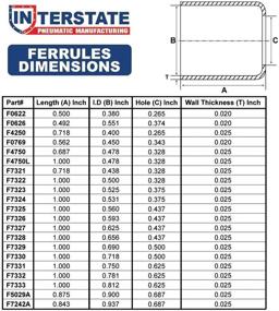 img 1 attached to 🔧 Interstate Pneumatics F7326-50 Brass Fitting Hose Ferrule - 0.593" ID x 1.0" for 3/8" Hose, 500 PSI (Pack of 50)