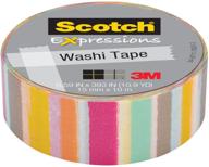 🎨 scotch expressions tape, 0.59" x 393", blurred lines, 6 rolls - decorative adhesive tape for crafts and stationery logo