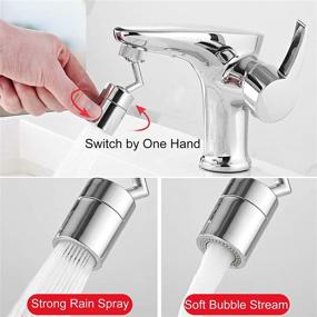 img 2 attached to Enhanced Kitchen Sink Faucet Aerator: 720° Swivel, Dual Water Flow Modes, Eye Wash Station for Face Washing, Gargle, and Eye Flush - Chrome 55/64 Inch-27UNS Thread