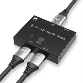 img 4 attached to 🔗 DisplayPort Switch Cable 1.4 - 2-in-1 Out @30Hz, 4K@120Hz Splitter Converter for Multiple Sources and Displays