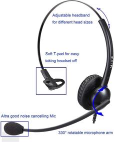 img 2 attached to Enhanced Communication: Telephone Headset with Noise Cancelling Microphone & HIS Cable for Avaya IP 1608 1616 9601 9608 9611 9611G 9620 9621 9630 9631 9640 9641 9650 9670 J139