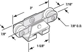 img 1 attached to 🏆 High Performance Prime-Line N 6659 Bypass Door Roller with 7/8-Inch Nylon Wheels - Unrivaled Durability and Smooth Operation