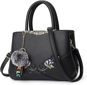 img 4 attached to ELDA Leather Embroidery Shoulder Handbags and Wallets for Women – High-Quality, Stylish Accessories