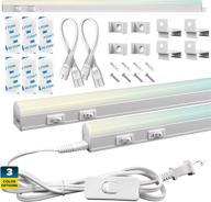 sunperian 46 inch led under cabinet light kit, 2 pcs t5 integrated fixture, 16w, 1600 lumens, linkable, 3 color options 3000k/4000k/5000k, easy peel and stick or bracket mount, on/off switch, damp rated логотип