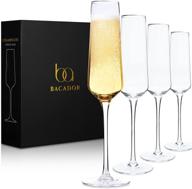 🥂 exquisite crystal champagne flutes set of 4 - perfect for weddings, birthdays, and anniversaries - lead-free stemware for premium sparkling wine and mimosa - 6.7 oz capacity logo