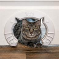 внутренняя дверь для домашних животных с встроенной кошачьей дверью - идеально подходит для маленьких, средних и больших кошек - подходит для внутренних полых или цельных дверей - скрытая мебель для кошачьего туалета - кошачьи двери для внутренних дверей логотип