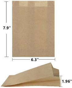 img 3 attached to 👜 BagDream Natural Kraft Paper Sandwich Bags 7.9x6.3x1.96" 200ct - Recyclable Kitchen Paper Sack Bags, Sealable | Includes Thank You Stickers