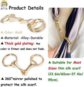 img 1 attached to WULI PEACH Horsebit Gold Neckerchief Women's Accessories