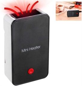 img 2 attached to 🔥 Black Mini Portable Electric Fan Heater - Safety Energy-Saving Heater for Office, Room, and Desktop Air Warming