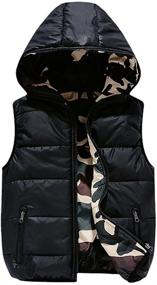 img 4 attached to Double-Sided Lightweight Hooded Puffer Down Vest Jacket Waistcoat for Boys - Mallimoda