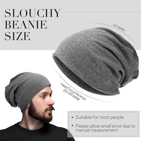 img 3 attached to 🎩 Comfortable & Stylish Slouchy Beanie Hat: 4-Piece Set for Men and Women