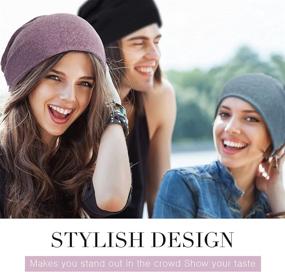 img 2 attached to 🎩 Comfortable & Stylish Slouchy Beanie Hat: 4-Piece Set for Men and Women