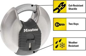 img 3 attached to 🔒 Мастер-лок M40XKAD Magnum - мощный надежный дисковый замок из нержавеющей стали с ключом, серебряный: беспрецедентная безопасность для ваших ценностей.