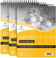 bellofy 9x12 drawing paper pads - 300 sheets, 60lbs 85g, acid-free sketchbook paper for dry media - top spiral bound sketchpad for kids, beginners, artists & professionals logo