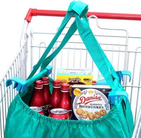 img 1 attached to 🛍️ Reusable Grab Grocery Shopping Tote Trio by Handy Sandy: Universal Cart Bag Set with Grocery Organizer