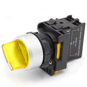 img 3 attached to 🔘 Mxuteuk Yellow LED Light 22mm 1 NO 2 Positions Waterproof IP65 Latching Rotary Selector Switch 10A 600V LA155-A1-10XD-Y 110V-220V