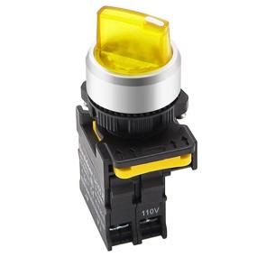 img 4 attached to 🔘 Mxuteuk Yellow LED Light 22mm 1 NO 2 Positions Waterproof IP65 Latching Rotary Selector Switch 10A 600V LA155-A1-10XD-Y 110V-220V