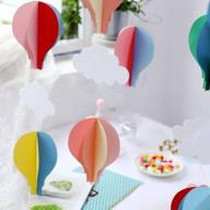 🎈 vibrant hot air balloon hanging paper decoration (2pack x 3.3ft), rainbow cloud paper garland flower party streamers for children's door décor, wedding birthday party supplies logo