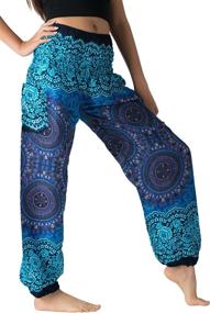 img 2 attached to BANGKOK PANTS Bohemian Clothing Peacockeye Sports & Fitness