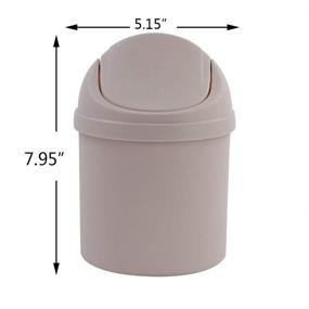 img 3 attached to Zerdyne 0.7 Gallon Plastic Mini Trash Can: Compact Pink Swing Lid Waste Can