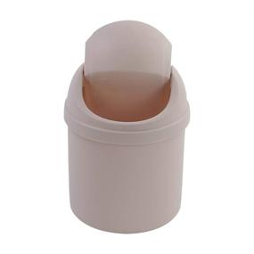 img 4 attached to Zerdyne 0.7 Gallon Plastic Mini Trash Can: Compact Pink Swing Lid Waste Can
