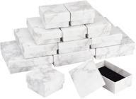 💎 stylish benecreat 16-pack white marble effect jewellery pendant boxes, perfect for festival gifts, anniversaries, and weddings –square & rectangle gift boxes with sponge insert logo