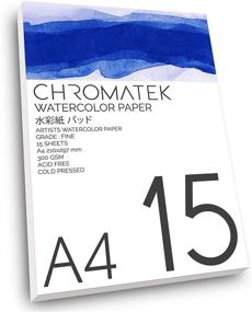 img 4 attached to 🎨 Premium Watercolor Paper Pad, 8.3 x 11.7”. 15 Sheets, 300 GSM, Cold Pressed - Ideal for Watercolor Pens & Water Based Art