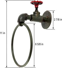 img 2 attached to Whimsical Vintage Rustic Wall Mount Towel Ring – Green Patina Finish by Lily's Home – Crafted from an Old Spigot for Unique Country-Inspired Decor