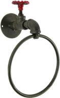 whimsical vintage rustic wall mount towel ring – green patina finish by lily's home – crafted from an old spigot for unique country-inspired decor logo